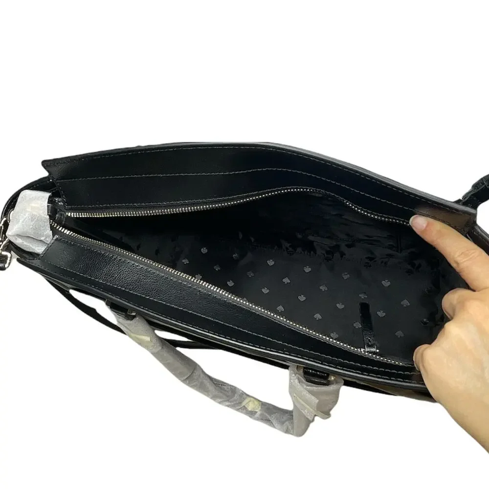 Kate Spade Geraldine Patterson Drive Black Cement Shoulder Satchel Bag - Picture 4 of 7